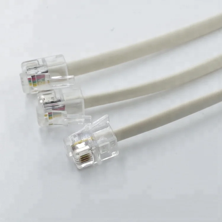 Manufacture 6P6C Coadsl Filter Line Copper Flat Cord CAT3 24awg Telephone Cable Rj11 Chinese Telecommunication Female 6 Pin Cat6