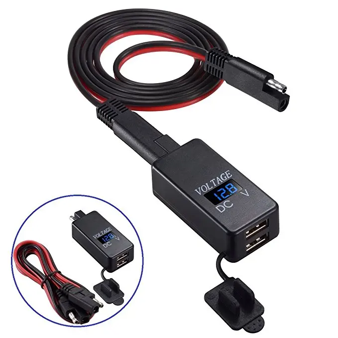 Dc Sae To Usb With Cable Led Voltmeter Motorbikes 4.8a Double Motorcycle Usb - Buy Usb Charger,Motorcycle Usb Charger,Usb Car Charger With Cable Product on Alibaba.com
