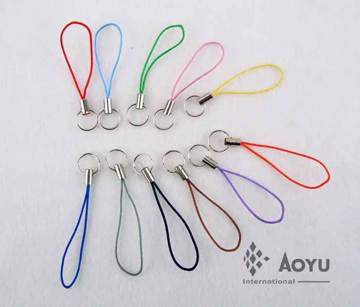Высококачественная петля для сотового телефона небольшого размера/веревка для телефона разных цветов с двойным кольцом и карабином