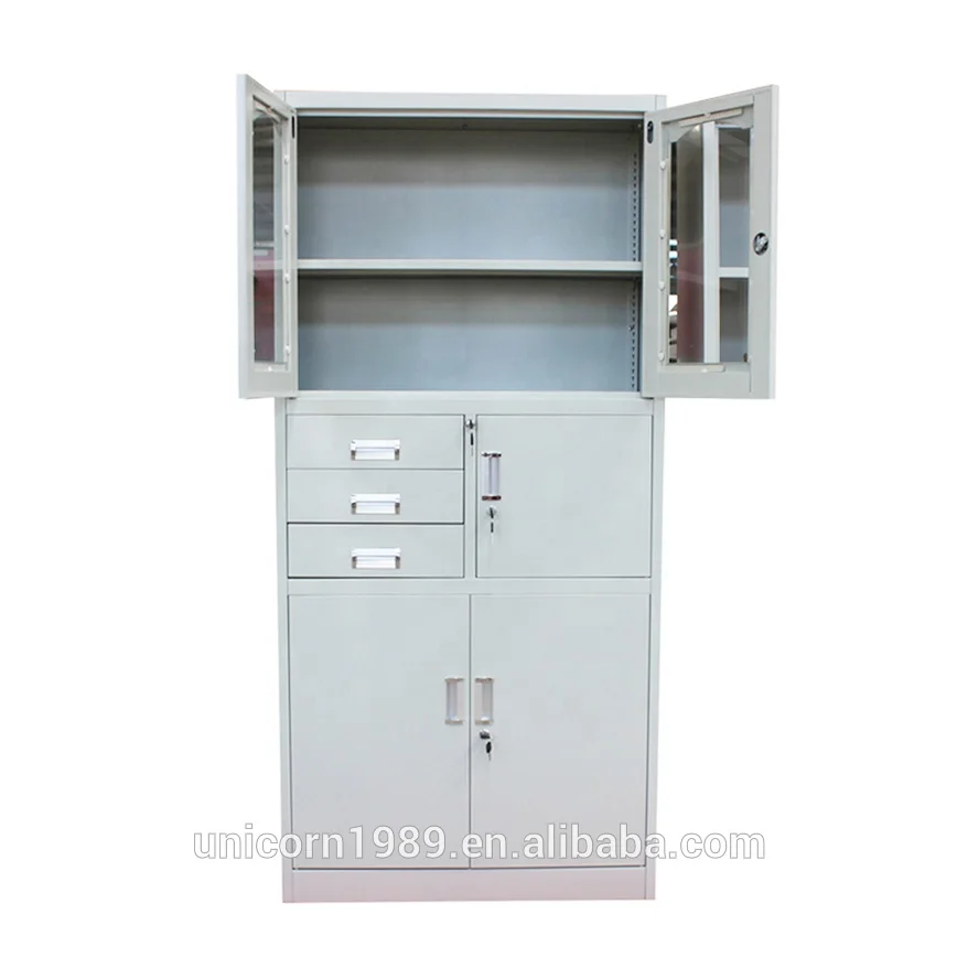 Luoyang Office Metal 3 Drawer File Cabinets, Steel Filing Cupboard with Inside Safe Box
