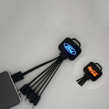 Promotional Products Custom Logo LED Lighting All in One USB Charging Data Cable