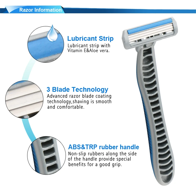 D317l Disposable Razor Triple Blade Rubber Handle Shaving Razor Buy