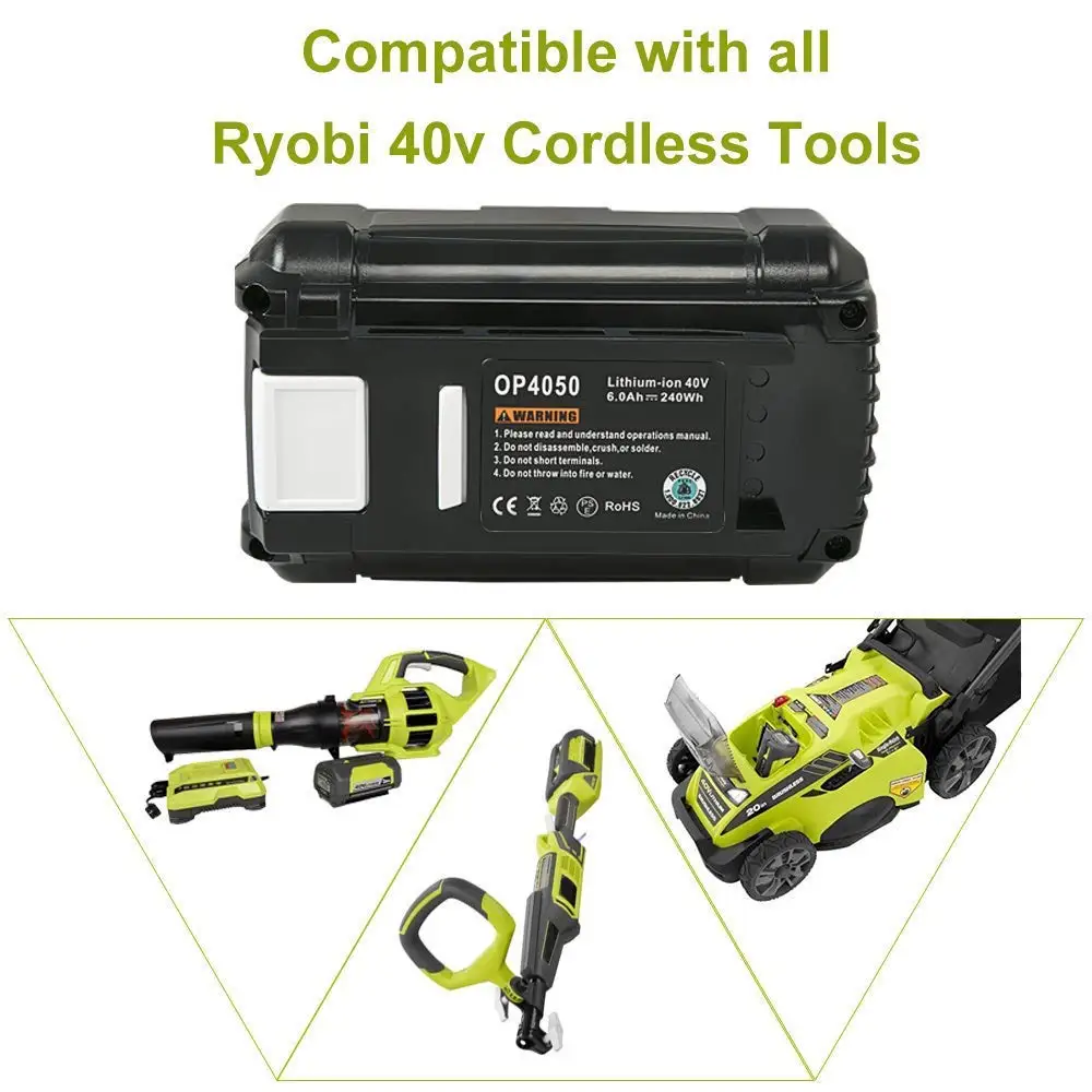 Сменный литий-ионный аккумулятор для Ryobi 36 В/40 в, замена Ryobi 36 В, максимальная мощность/40 В литий-ионный