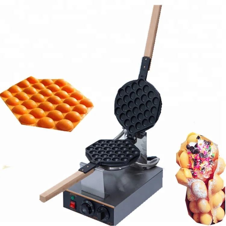 Liineparalle Waffle Cone Maker Multifunctional Double-Sided Homemade Bubble Waffle Maker Egg Bubble Waffle Maker Pan Non Stick Hong Kong Egg Waffler Iron Griddle 