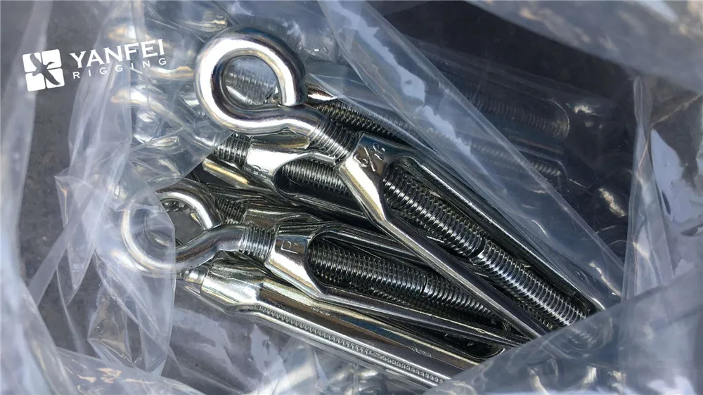 Pack Of 6 M8 Hook & Eye, C To O Fits Turnbuckle, 304 Stainless Steel, Hardware Kit For Wire Rope Tension Heavy Duty, For Sun Shade, Tent Awning Installation, Anti-Rust/85