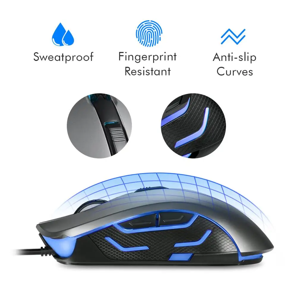 Скорость нажмите мышь usb Проводная игровая 6 пуговиц оптическая компьютерная