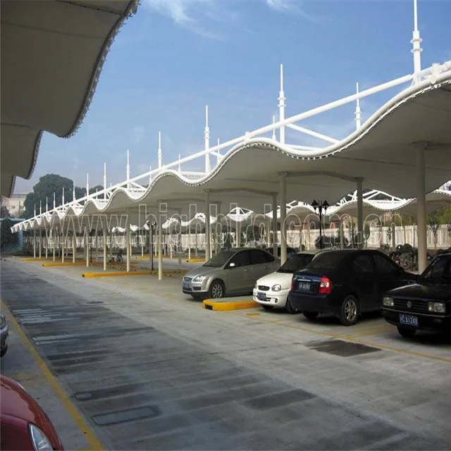 Steel Structure Tensile Membrane Structure Car Parking Shed Roof Design