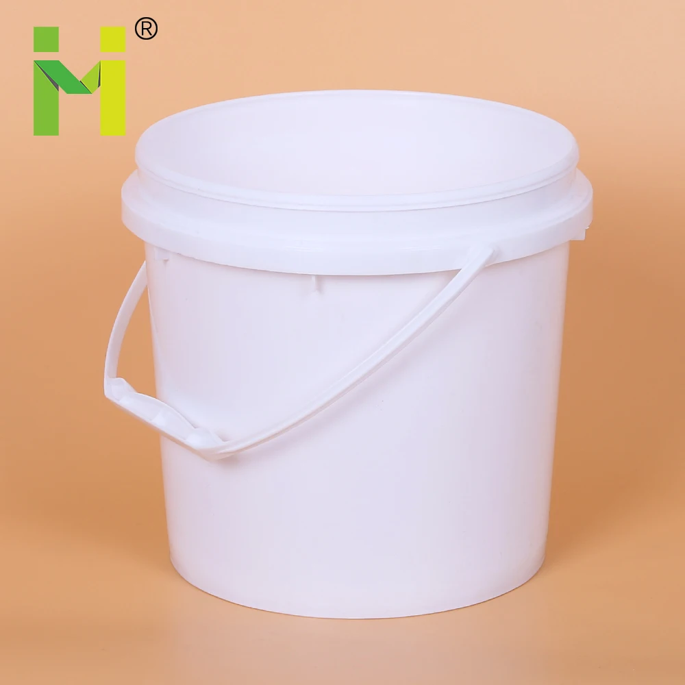 Housoutil White Plastic Bucket with Handle and Lid Small Paint