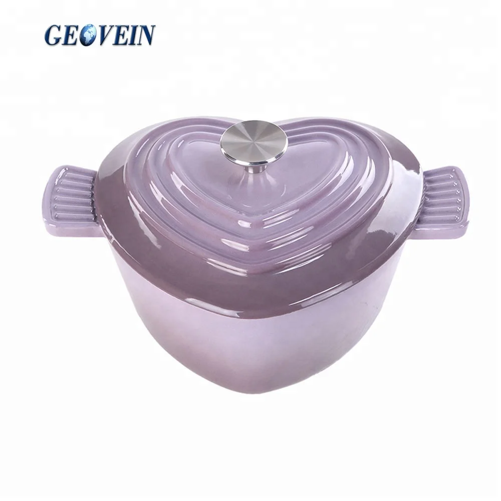  JHSA Heart-Shaped Enamel Dutch Oven, Cast Iron Casserole Dish  with Dual Handles and Lid, Professional Enamel Cookware Crock Pot for  Slow-Cooking Meats and Vegetables 115 (Color : Purple): Home & Kitchen