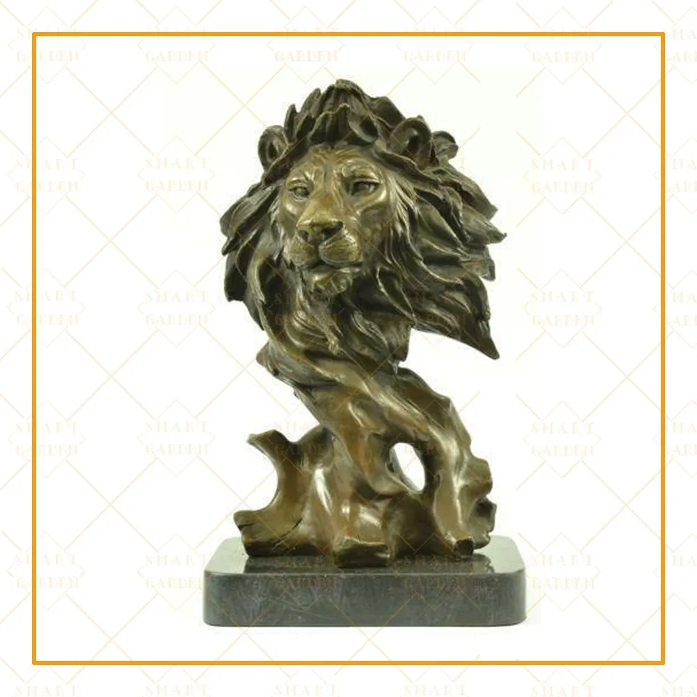 Factory Custom lion Face Statue Wall Decor Bronze lion Head Fountain Sculpture