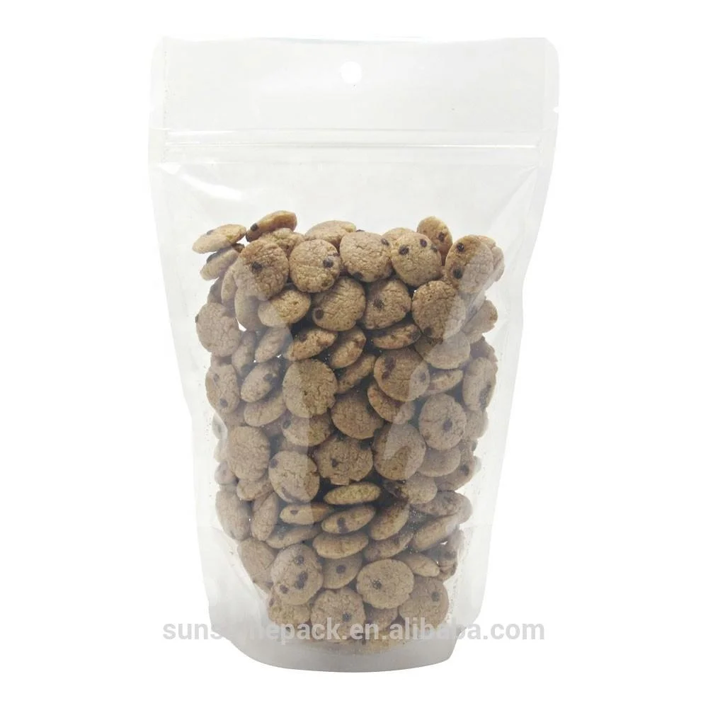 best price unprinted clear plastic zipper pouch stand up pouch