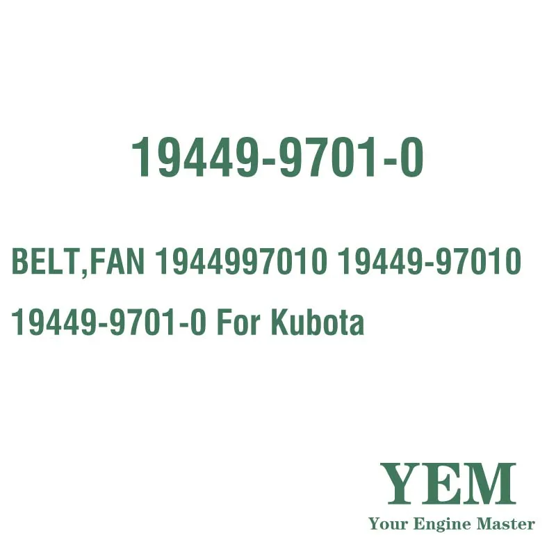 BELT FAN 1944997010 19449-97010 19449-9701-0 for Kubota