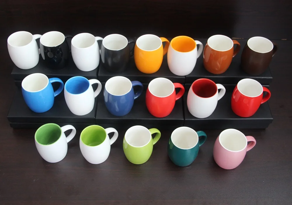 No MOQ 1 Pc White Etching Laser Engraved logo Printing Cheap Price Red Color China Ceramic Mug Cup with Handle