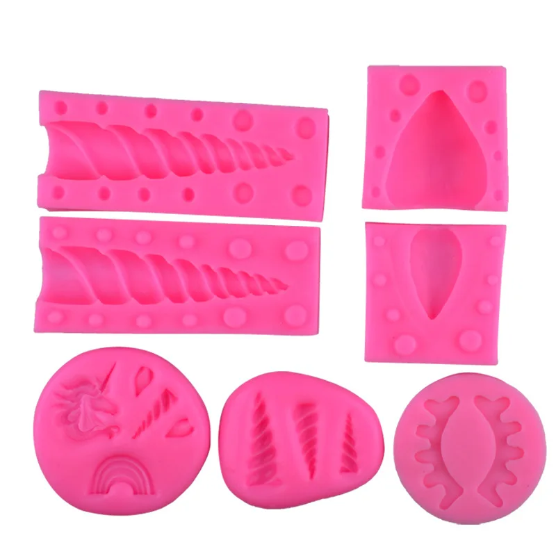 Unicorn Silicone Mold Horn Ears & Eyelash Cake Topper Molds 3D Set  Fondant PINK