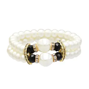 Korean fashion pearl bracelet double-layer bracelet stretch women's jewelry