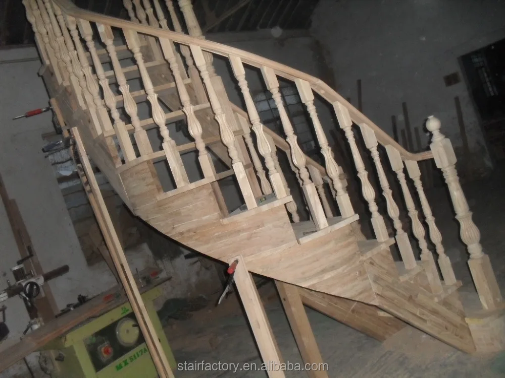 Европейская мода кривой лестницы твердой древесины винтовая лестница TS-130