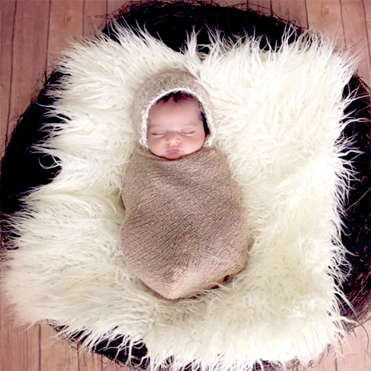 2019 Infant Baby Photo Props Newborn Photography Soft Fur Quilt Blanket Gift