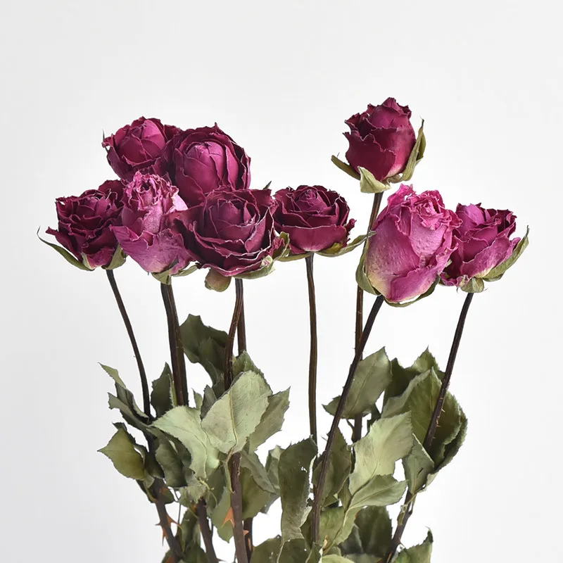 
Свадебное Рождественское украшение для помещений Европейский стиль естественные на ощупь маленькие сушеные розы цветы Букеты 