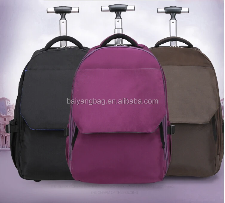 2025 Unisex Customized School Trolley Wheeled Backpack Bag with New Design for Travelling