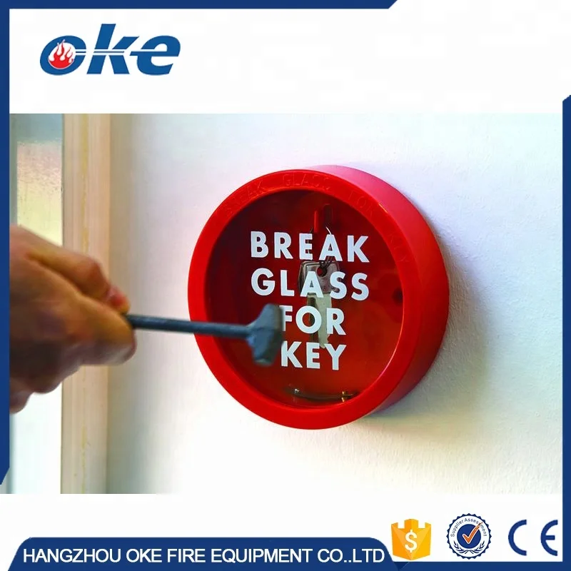 Okefire Fire Alarm Key Box Break Glass  for Key with Hammer