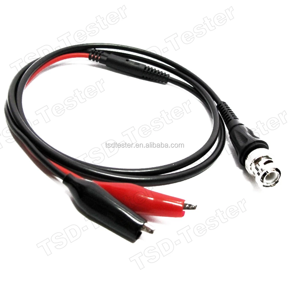 1pc New BNC Male Plug Q9 to Dual Hook Alligator Clip Test Probe Cable Lead HOT 
