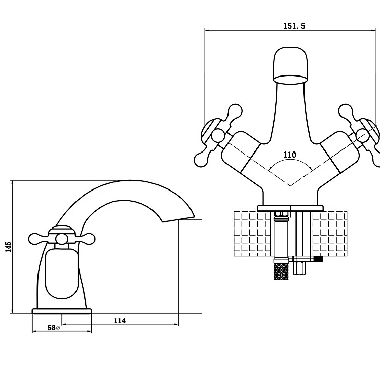 Classic Brass Crosshead Lever Basin Tap - Chrome  manufacture
