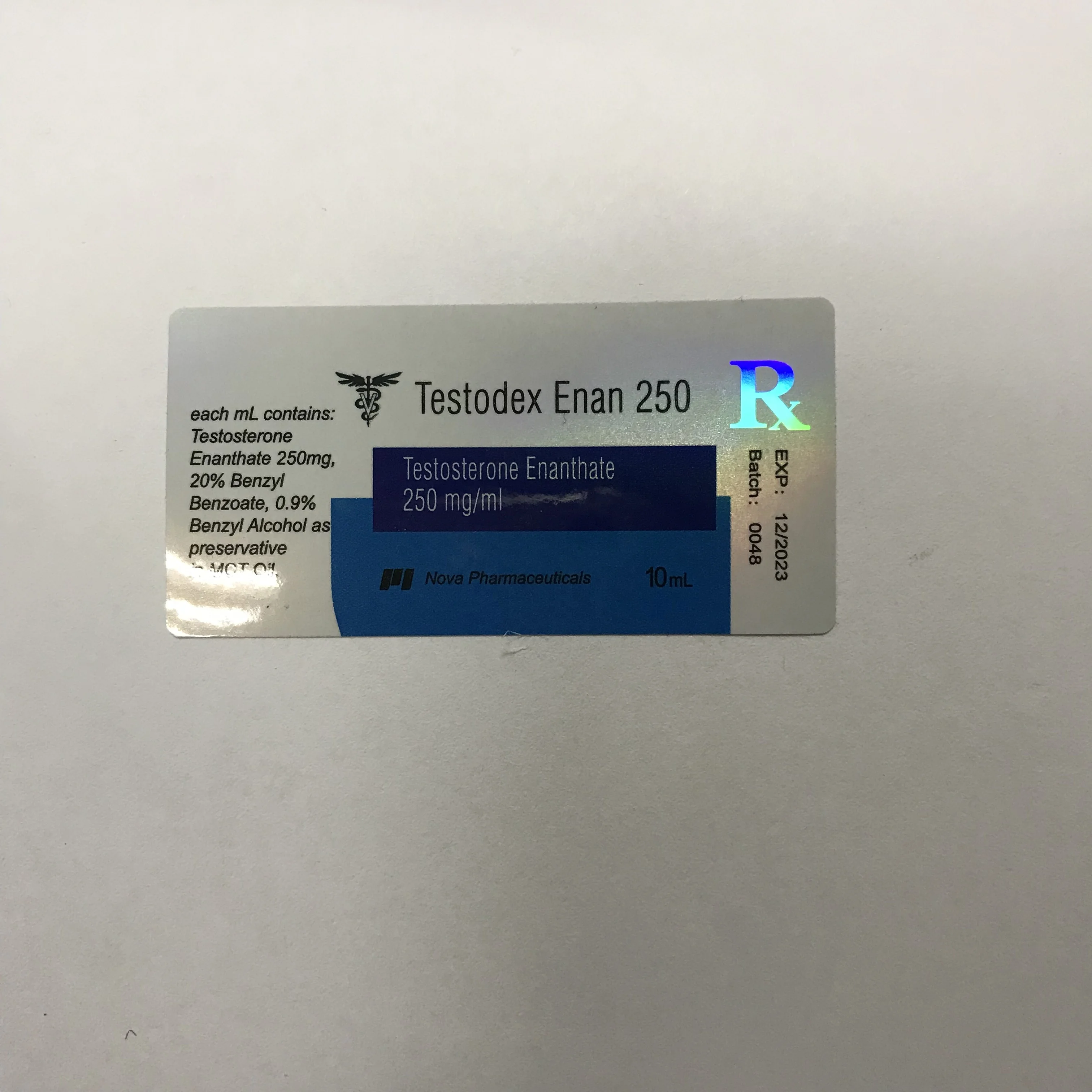 Custom brand name printing high quality 10ml hologram vial labels boxes hologram foil sticker