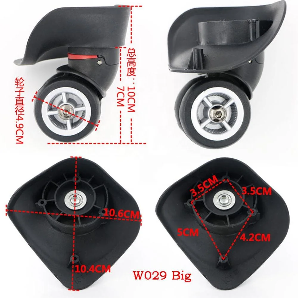 Paire De Roues Pivotantes Universelles Pour Valise - Modèle W024, Diamètre 4,9 Cm - Remplacement Facile
