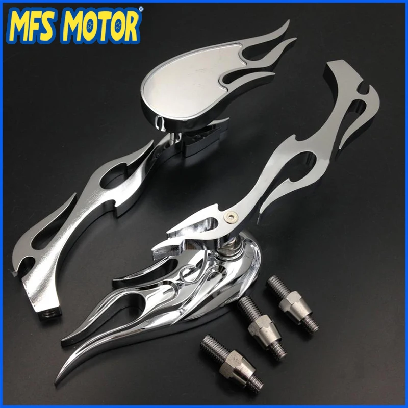 Мотоциклетные зеркала в форме пламени для Honda CBR600 900 929 954 1000RR Chrome