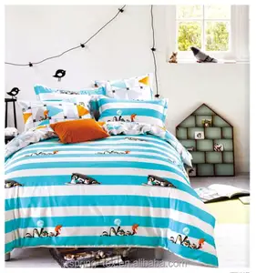 Professional Custom Children Ropa De Cama Para 200TC Cotton Reactive Printing Kids Cartoon Bed Sheets Set