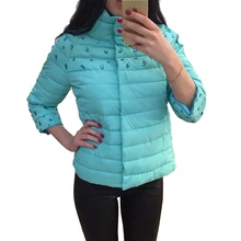 2016 New Women font b Winter b font Jackets and Coats 3 4 Sleeve Solid Color