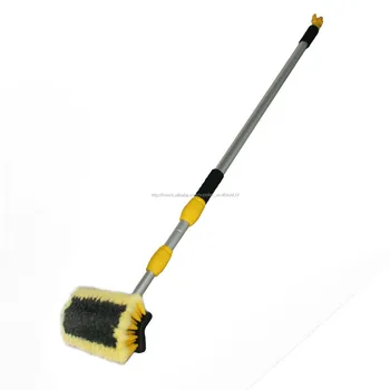 Balai Télescopique Yachticon En Aluminium – 130-300 Cm, Brosse Extra Douce 25 Cm