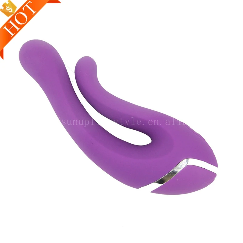 Free Custom Box - Women 360 Degrees Rotation Phsically Clitoris Gemini  G-Spot Vibrator Dual Ends Handy Sex Toy Women
