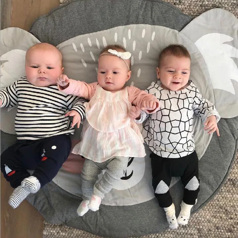 Новый серый круглый детский игровой коврик Koala толщина 2 см для скалолазания домашний