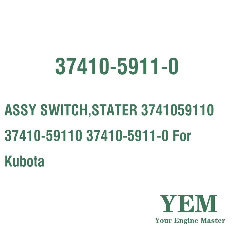 ASSY SWITCH STATER 3741059110 37410-59110 37410-5911-0 for Kubota