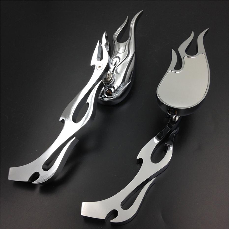 Мотоциклетные зеркала в форме пламени для Honda CBR600 900 929 954 1000RR Chrome