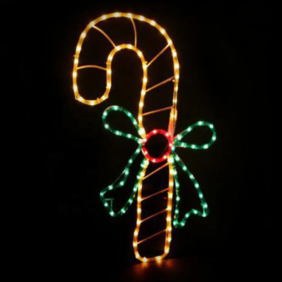 2D LED Multi Color Candy Cane Silhouette Light for Christmas Window Decoration