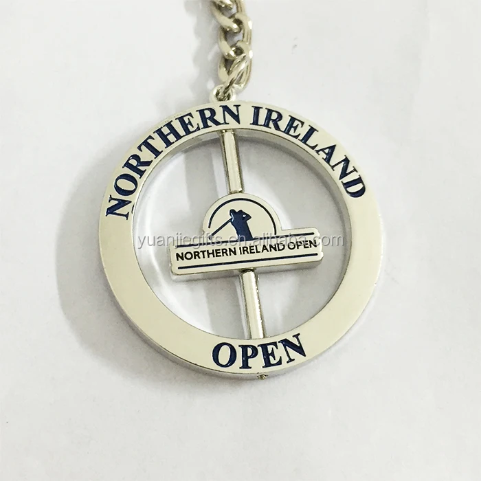 Metal Engraved Rotating Key Chains With Spinning Custom Company logo