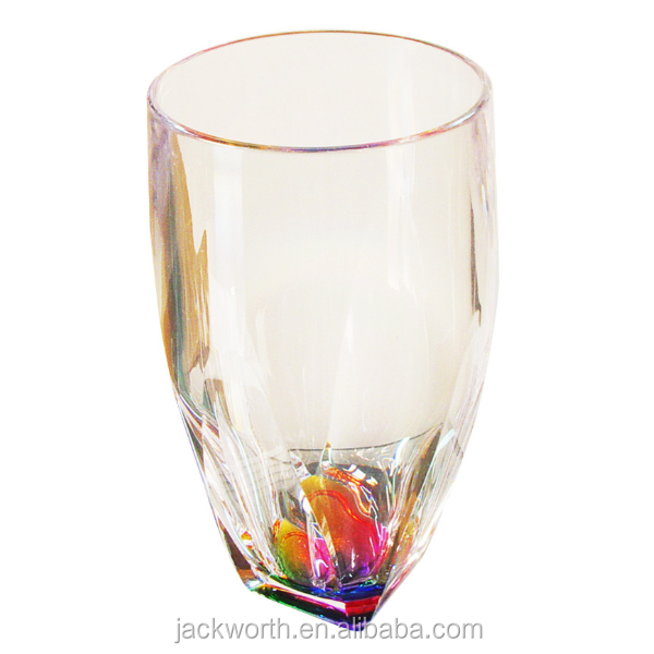 JACK WORTH Colored Bottom Acrylic Crystal Cut Round Top Square Bottom 500ml  Modern Party Drinking Glass for Wine & Beverage| Alibaba.com