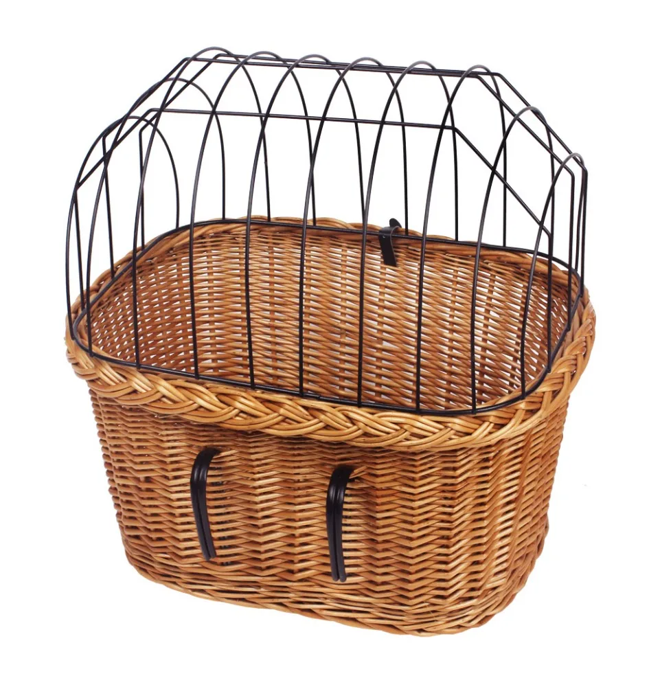 wicker basket with lid for bike