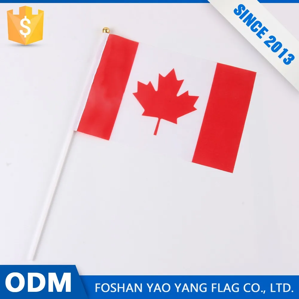 Высочайшее Качество Настраиваемые Мини-Полиэстер Канадский Флаги Stick