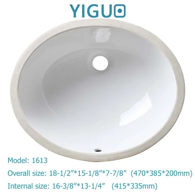 Rectangular Basin Shape and White Color Bowl Shape Porcelain Vessel Sink 1611