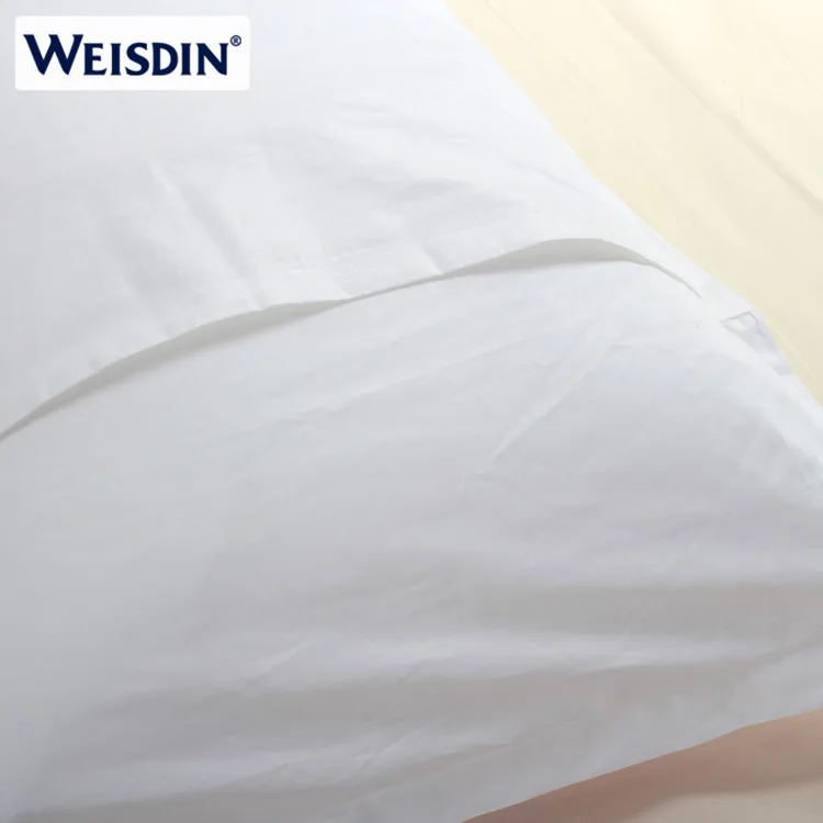 Оптовая продажа пользовательские наволочки сатин ткань hotel плотная белая хлопковая