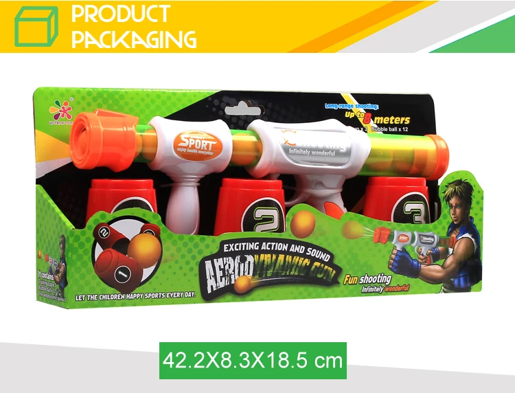 Kids Safe Shooting Game Round Foam Soft Bullet Gun with Plastic Cup Target