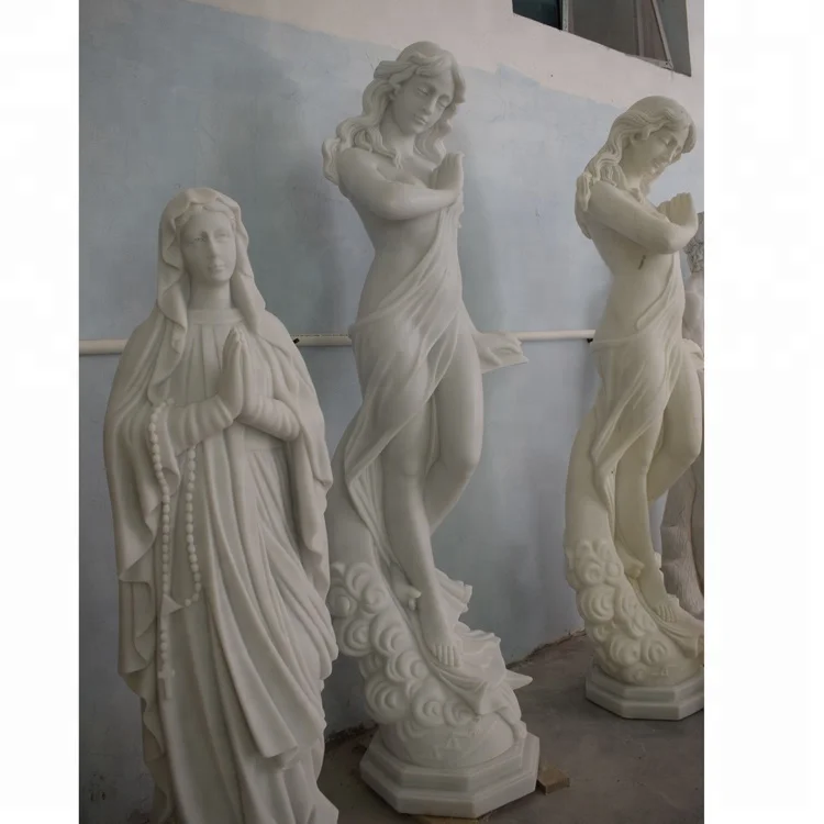 白い大理石のセクシーな女性の月の女神の玉虫等身大の大理石の女の子の