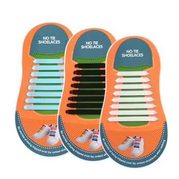 Free Sample Elastic Flat No Tie Lazy Silicone Sneaker Shoe Laces Running Shoelaces