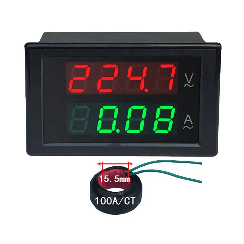 Digital Three-phase Voltmeter Voltage Meter with Alarm Function and 4-Digit Red LEDs Display