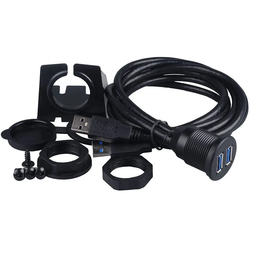 Водонепроницаемый Удлинительный кабель с двойным USB 3 0 для автомобиля грузовика лодки мотоцикла приборной