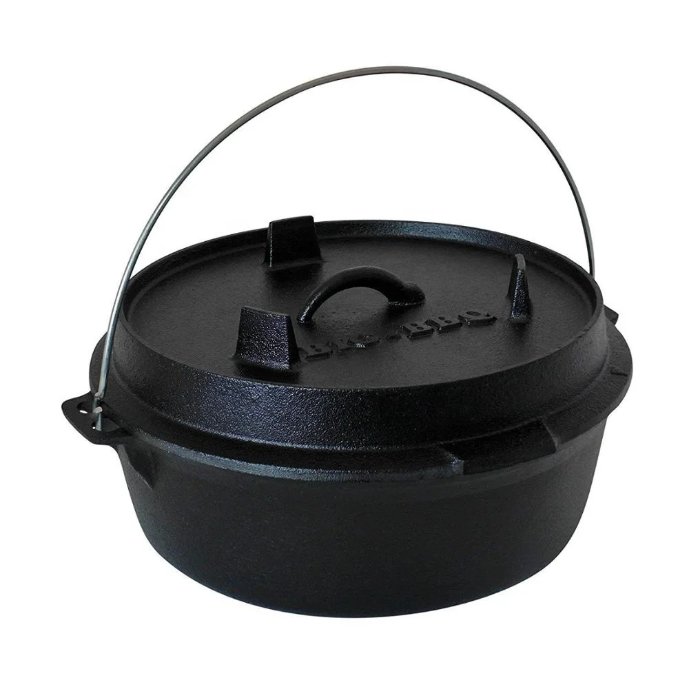 Juego De Horno Holandés Presazonado De Hierro Fundido,Con Tapa De Regalo,3  Patas Y Bolsas De Transporte - Buy Camping Horno Holandés Conjunto,Camping Horno  Holandés Con Parrilla Tapa,De Hierro Fundido De Horno Holandés