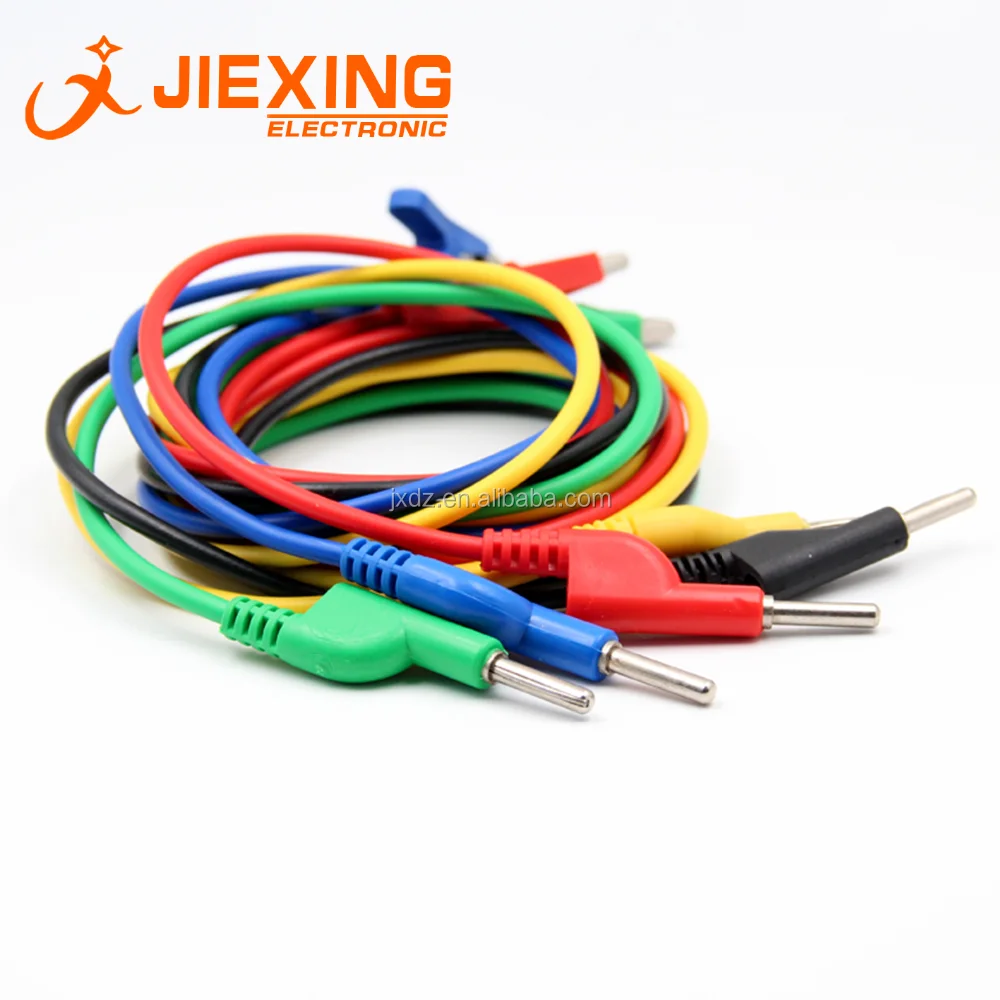 1m Silicone Banana Plugs Connectors to Crocodile Clips Test Lead Wire Cable 